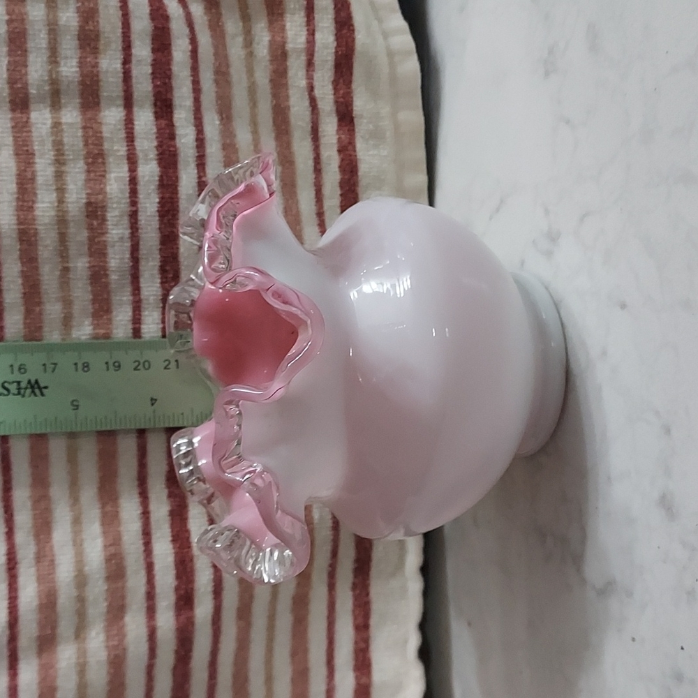 🔴Peachblow pink silver crest